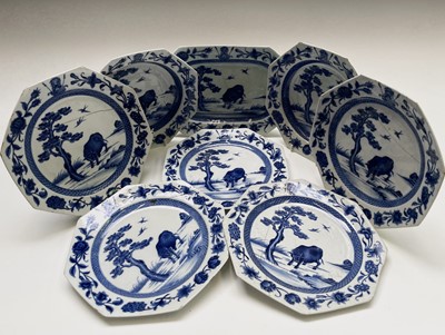 Lot 6 - A Chinese Export porcelain blue and white part...
