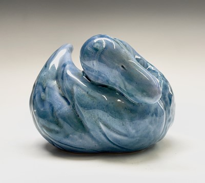 Lot 810 - A Lamorna pottery figure of a duck, blue...