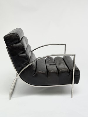 Lot 3041 - A contemporary leather and chrome open...