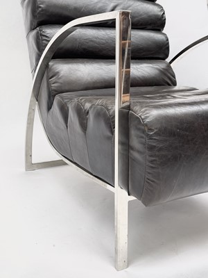 Lot 3041 - A contemporary leather and chrome open...