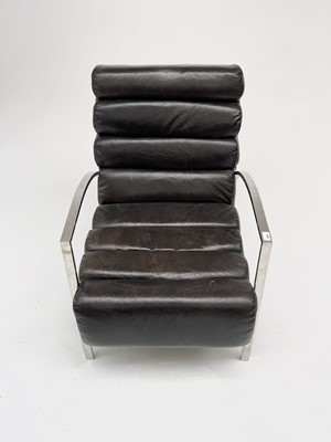 Lot 3041 - A contemporary leather and chrome open...
