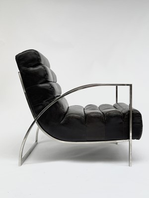 Lot 3041 - A contemporary leather and chrome open...