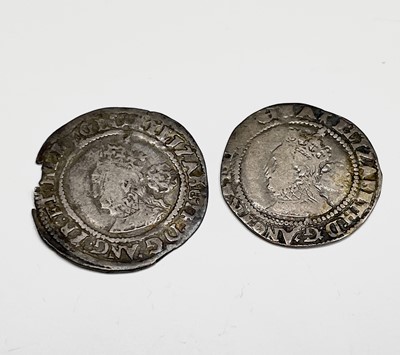 Lot 30O - Elizabeth I, Sixpences x 2. 1571 F, edge...