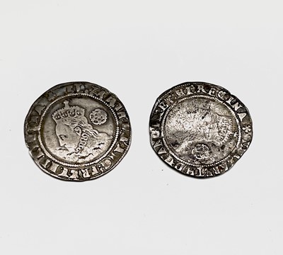 Lot 30S - Elizabeth I, Sixpences x 2. 1574 worn, slight...