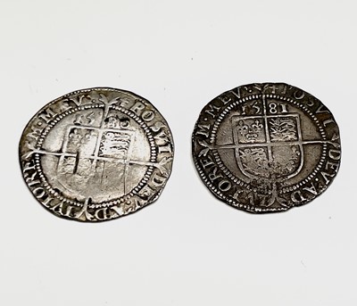 Lot 30V - Elizabeth I, Sixpences x 2. 1580 F; 1581 F.