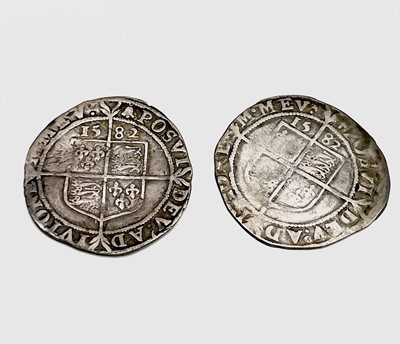 Lot 30W - Elizabeth I, Sixpences x 2. Both 1582, not...
