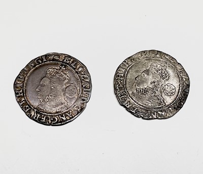 Lot 31 - Elizabeth I, Sixpences x 2. 1594 F; 1595 F+,...