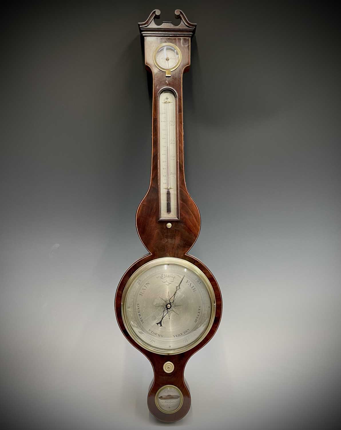 Lot 2922 - A George III mahogany and boxwood strung wheel...