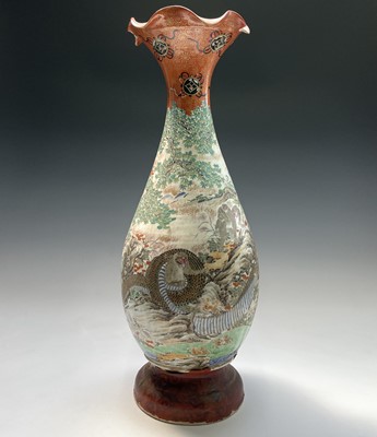 Lot 19 - A large Japanese porcelain floor standing vase,...