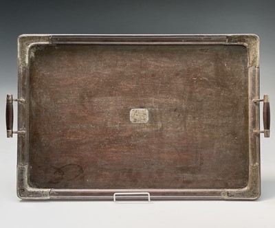 Lot 113 - A Chinese hardwood and silver mounted...