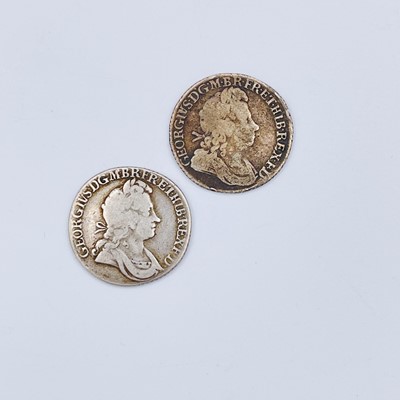 Lot 32J - Great Britain 1/- George I 1723 (x2) 1723 SSC...