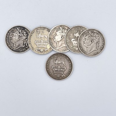 Lot 32M - Great Britain 1/- George IV 1823-1827 (x6)...