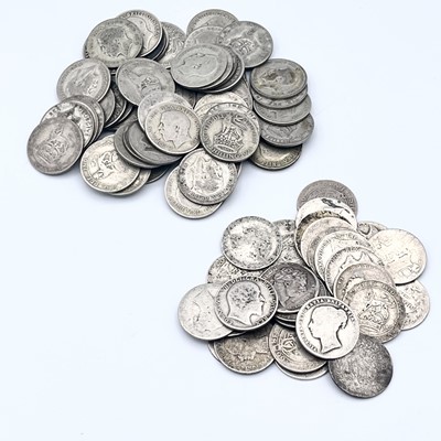 Lot 33G - Great Britain Silver 1/- coins (x86) Lot...