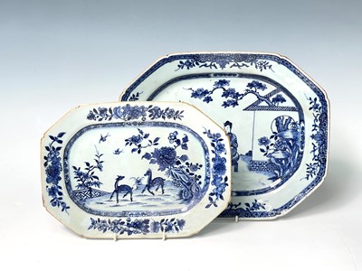 Lot 73 - Two Chinese porcelain blue and white meat...