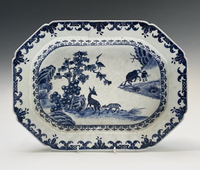 Lot 74 - A Chinese blue and white meat plate, Qianlong...