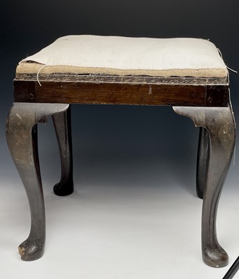 Lot 3260 - A George III style mahogany stool, raised on...