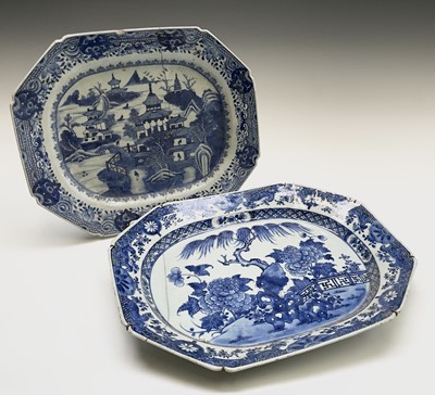 Lot 91 - Two Chinese Export porcelain blue and white...
