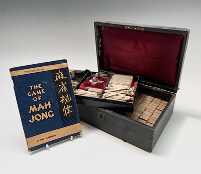 Lot 95 - A Chinese leather cased Mahjong set, early-mid...