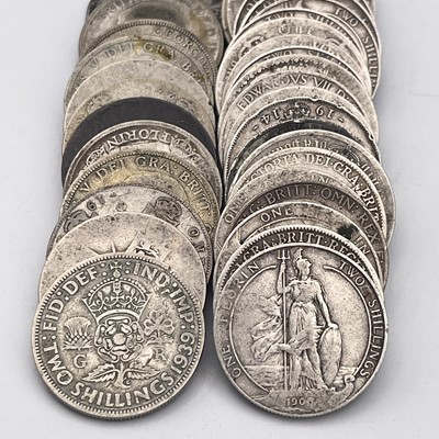 Lot 34V - Great Britain 2/- Pre 1920 & Pre 1947 silver...