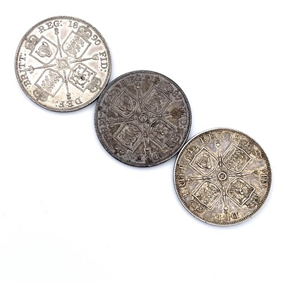 Lot 37 - Queen Victoria Double Florins (x3) 1887 (x2)...