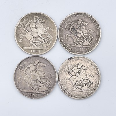 Lot 38A - Crowns, George III & George IV 1819 (x2), 1821...