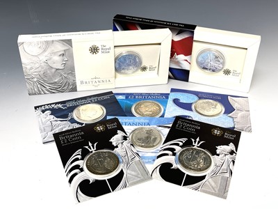 Lot 39G - Great Britain SIlver Britannia £2 coins (x7)...