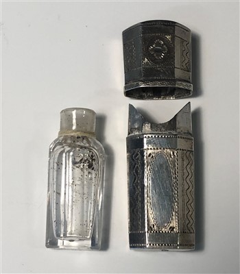 Lot 2012 - An English silver miniature perfume bottle