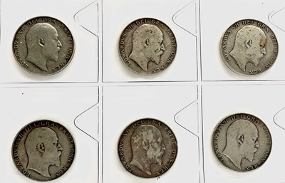 Lot 35W - Great Britain King Edward VII Halfcrowns (x6)...