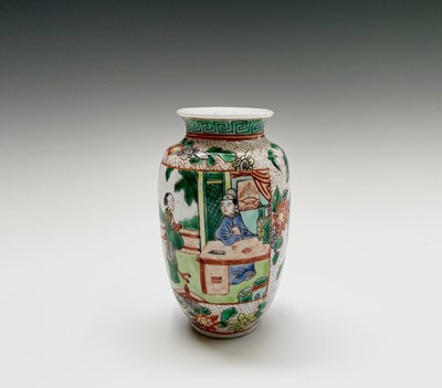 Lot 292 - A small Chinese famille verte porcelain vase,...