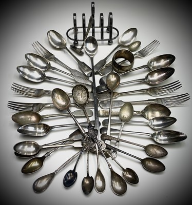 Lot 113 - A WMF long dessert spoon and other cutlery...