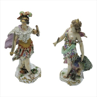 Lot 1365 - A pair of Chelsea Gold Anchor figures...