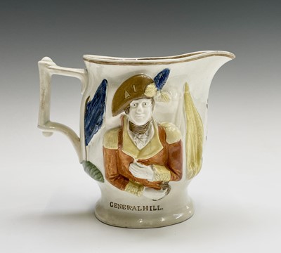 Lot 813 - A 19th century Staffordshire pottery jug,...