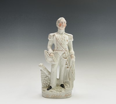 Lot 811 - A 19th century Staffordshire flatback portrait...