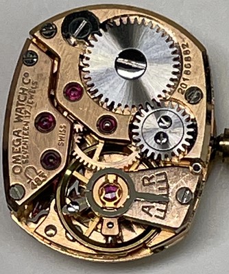 Lot 1 - A ladies square 18ct gold Omega wristwatch...