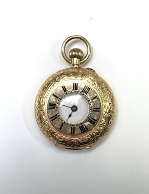 Lot 22 - An 18ct gold cased half-hunter keyless fob...