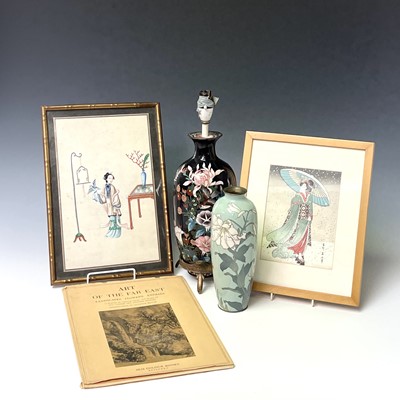 Lot 377 - A Chinese rice paper painting, 19th century,...