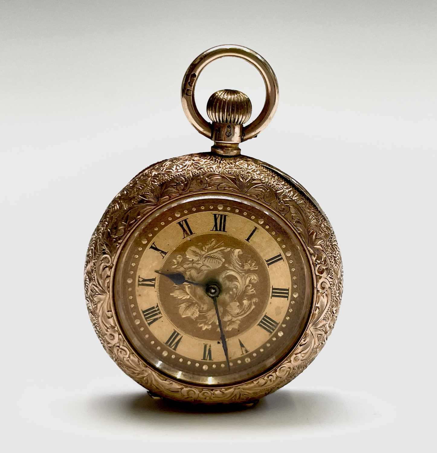 Lot 3 - A 12ct ladies gold keyless open face fob watch...