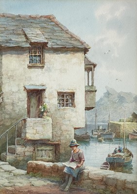 Lot 1505 - An early 20th century watercolour harbour...