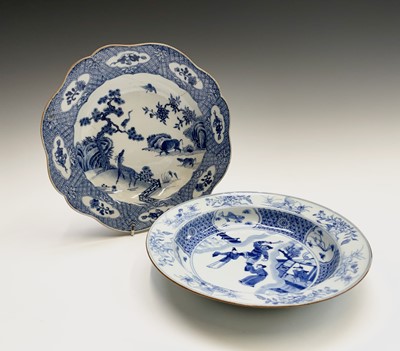 Lot 442 - Two Chinese porcelain blue and white dishes,...