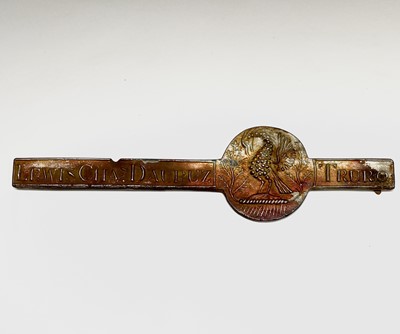 Lot 19 - A tin strap ingot reproduced from an old mould,...