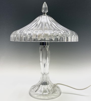 Lot 893 - A Waterford crystal table lamp, with mushroom...