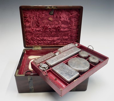 Lot 11 - An early Victorian mahogany and brass campaign...