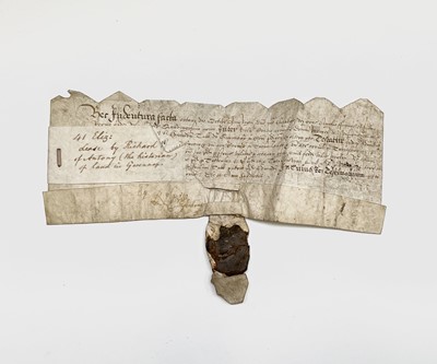 Lot 40 - RICHARD CAREW. Rare Elizabethan Indenture re...