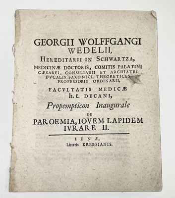 Lot 129 - GEORGII WOLFFGANGI WEDELII, Hereditarii in...