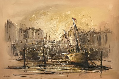 Lot 1454 - John BAMPFIELD (b.1947) Harbour scene with...