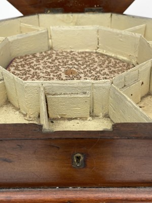 Lot 3173 - A Victorian walnut octagonal sewing table,...