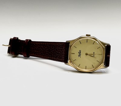 Lot 13 - A gentleman's Golay nickel-plated wrist watch...