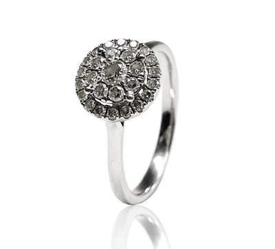 Lot 216 - A delightfully bright diamond set 18ct white...