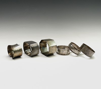 Lot 51 - Six silver napkin rings 3oz