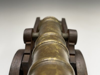 Lot 464 - A bronze and steel ships signal cannon, 19th...
